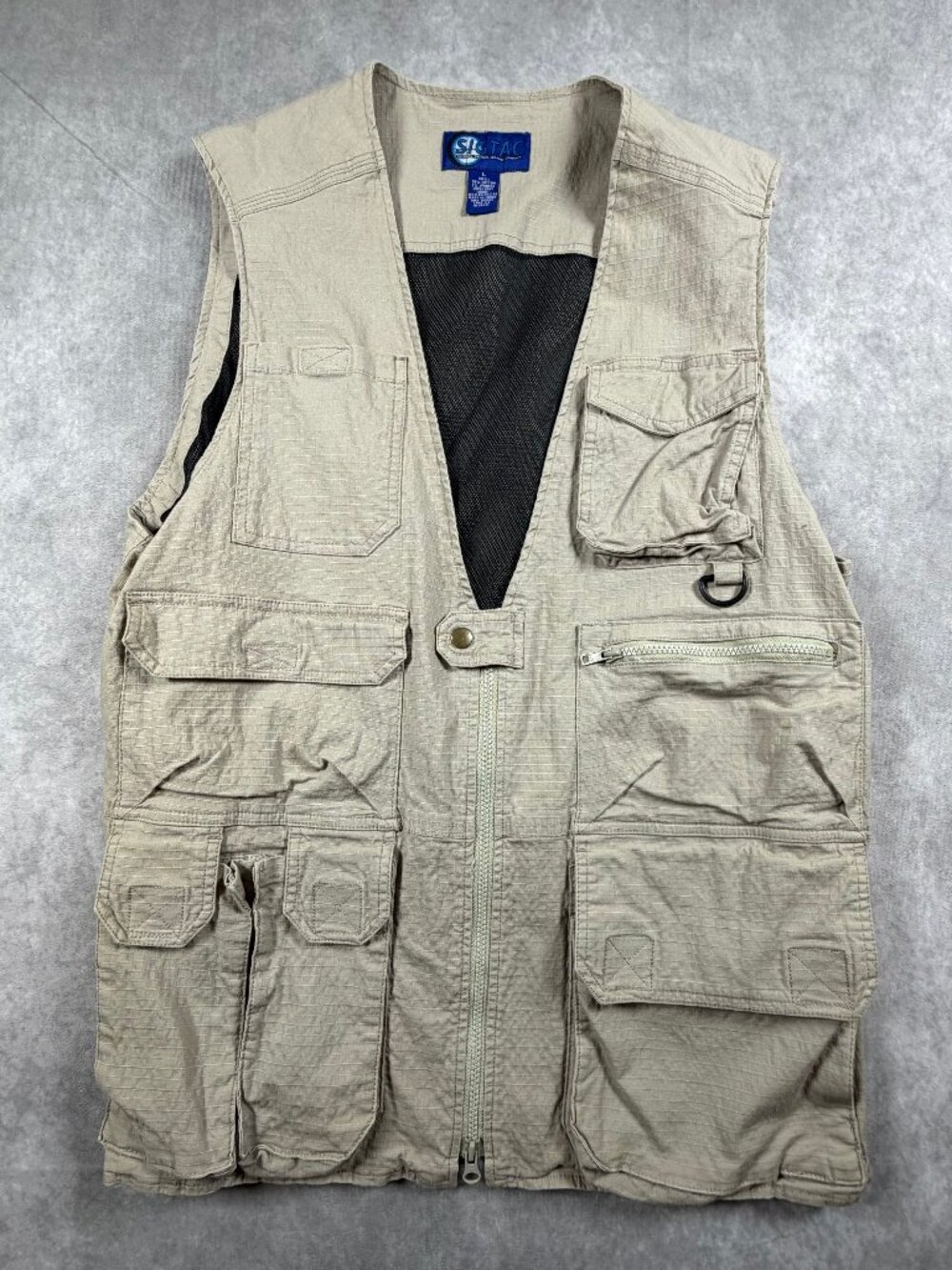 SIGTAC Men’s Tactical Vest Cotton Ripstop Khaki Utility Hunting Size L